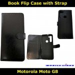 Book Flip Case with Strap For Motorola Moto G8 XT2045-1 Slim Fit Look